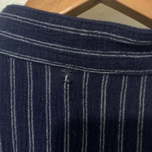 Vintage Blue & White Striped Cotton Button-Up - Picture 6 of 6